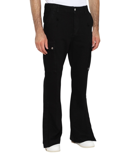 Расклешенные джинсы с карманами карго