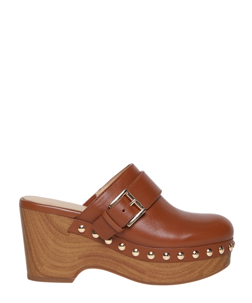 Rye studded leather platform clog