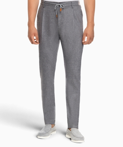 Straight-fit trousers with drawstring