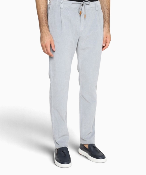 Lace-up fastening trousers
