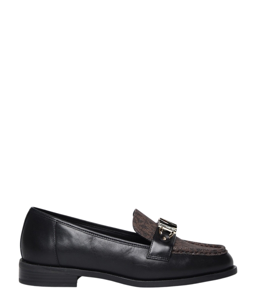 Logo metal detail leather loafers