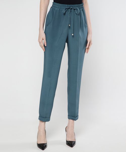 Straight fit trousers with elasticated waist