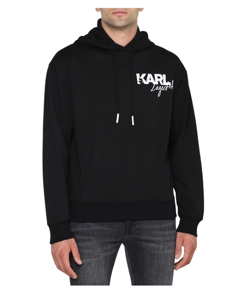 Long sleeve hoodie with logo print