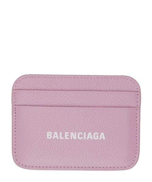 Leather card holder with logo lettering