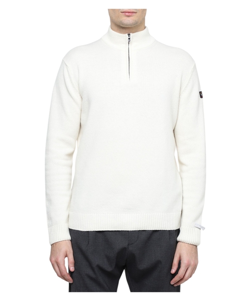 Long sleeve sweater with zip fastening