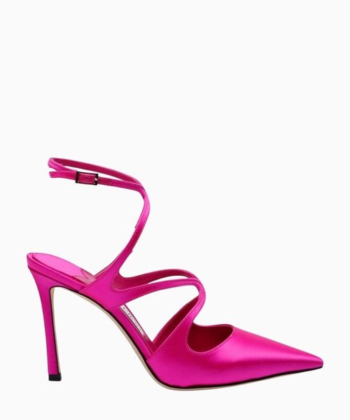 Azia strap details satin pumps