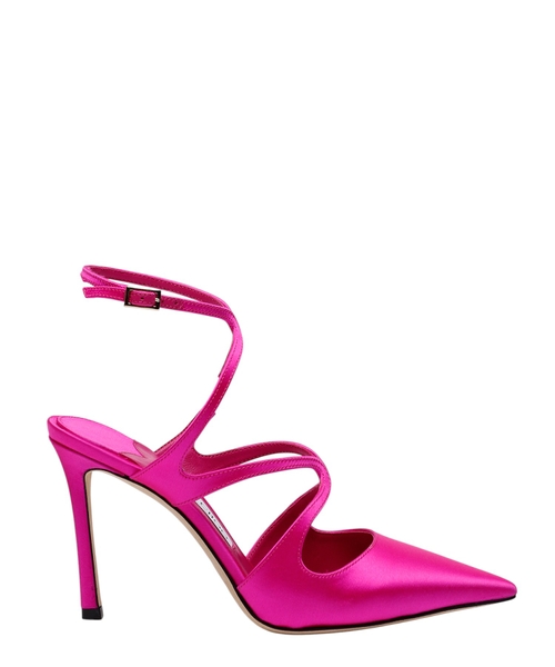 Azia strap details satin pumps