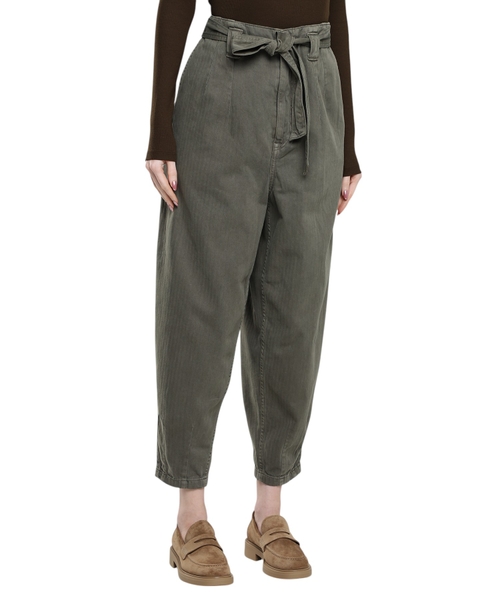 Cotton trousers with belt