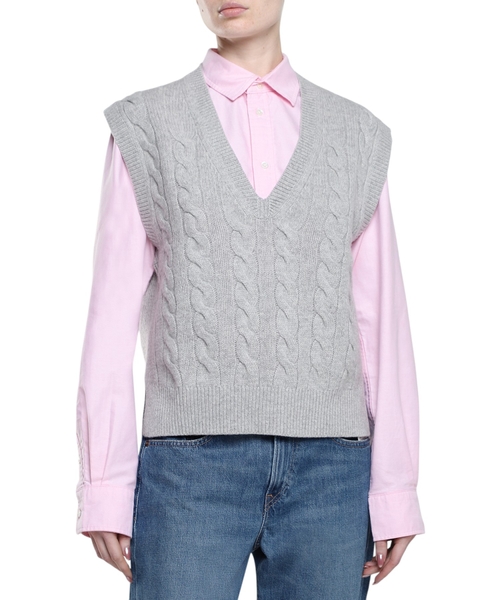 Вязаный жилет без рукавов