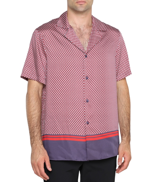 Monogram-print short-sleeve shirt