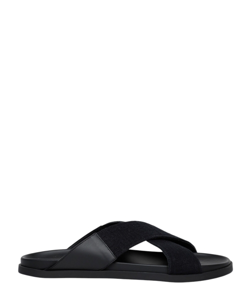 Logo detail cross upper design sandals