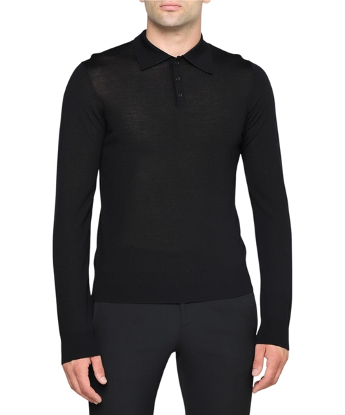 Поло с воротником на трех пуговицах