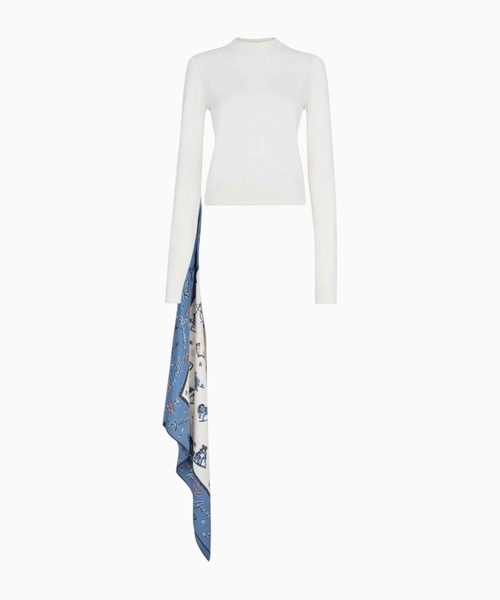 Scarf detailed wool jumper