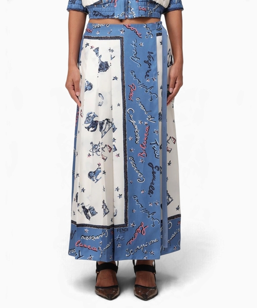Midi silk skirt
