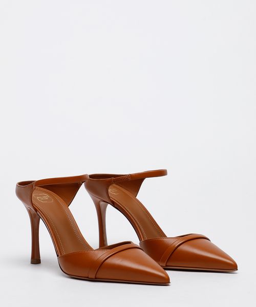 High-heel leather mule shoes #1