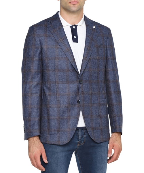 Пиджак прямого кроя в клетку