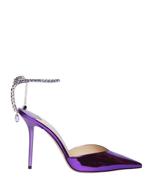 Kristal daşlarla kəmərli qayıqvari Saeda ayaqqabısı