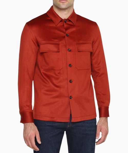 Straight-fit cashmere shirt