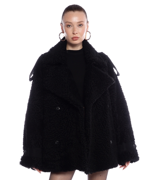 Jordan double breasted button shearling coat | Emporium