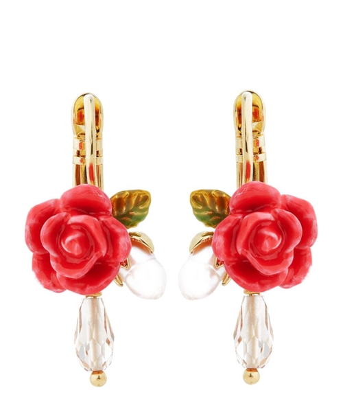 Qızıl qül detallı sırğalar