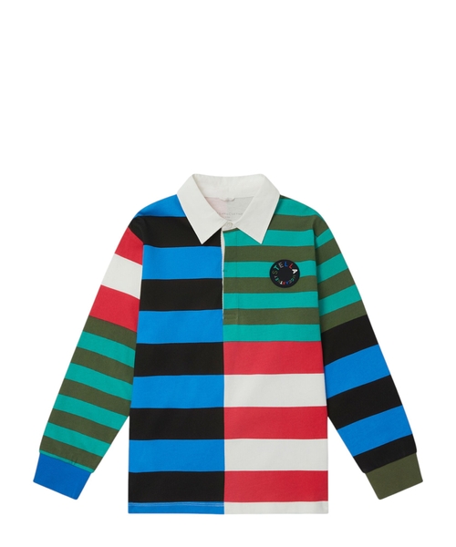 Long sleeve striped polo