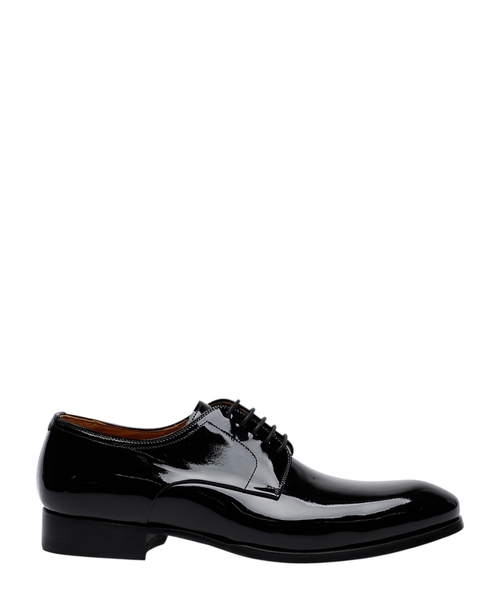 Patent leather derby shoes