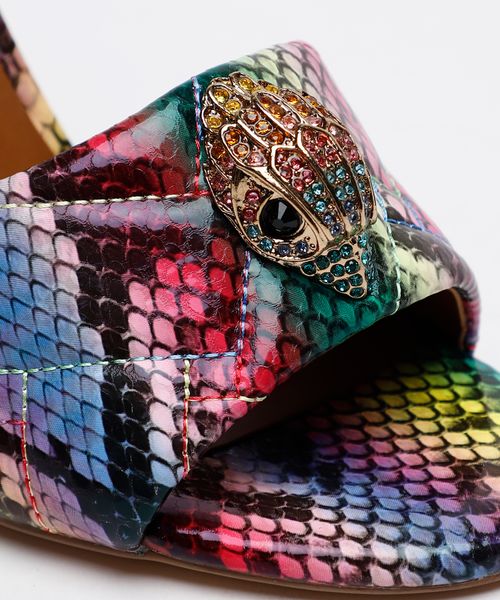 Snake-effect sandals with logo detail | Emporium
