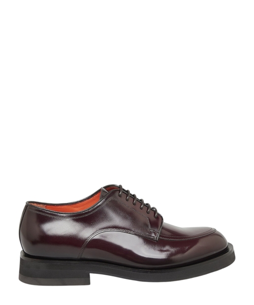 Patent leather derby shoes