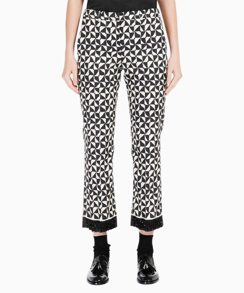 NEREO printed satin trousers