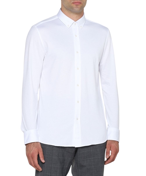 Рубашка с классическим воротником и длинными рукавами