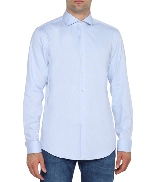 Рубашка с классическим воротником и длинными рукавами