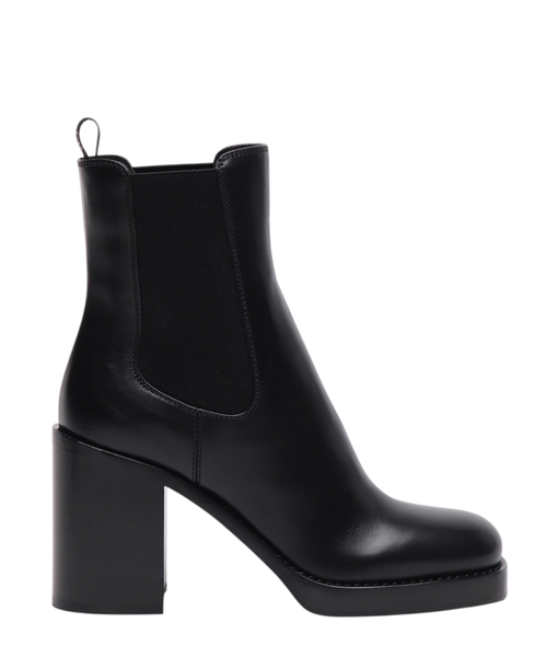 Leather high-heel boots