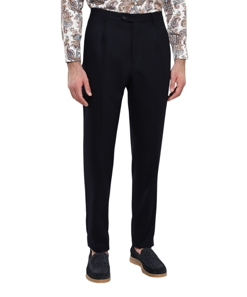 Straight-fit wool trousers