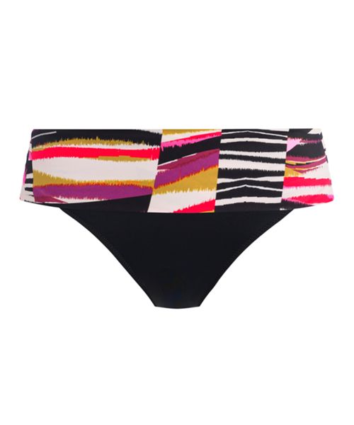 Printed elastic waist bikini bottom