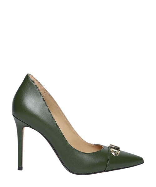 Logo detail suede pumps