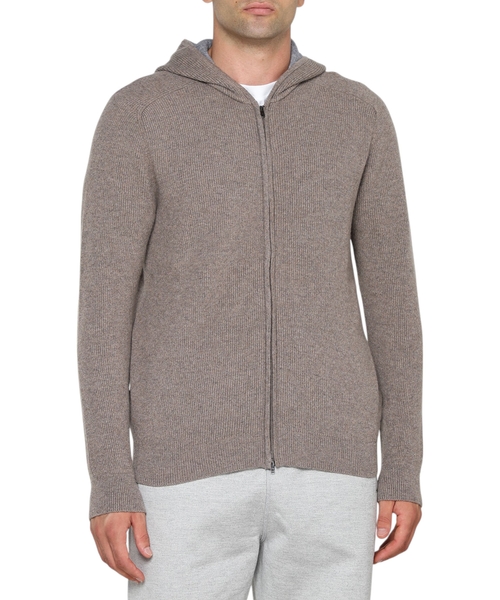 Long sleeve cardigan with zip fastening