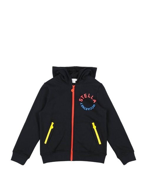 Logo printed zip-up hoodie