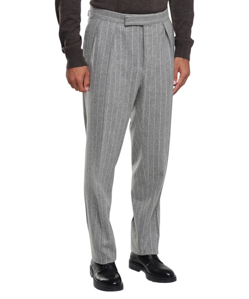 Straight fit plaid trousers