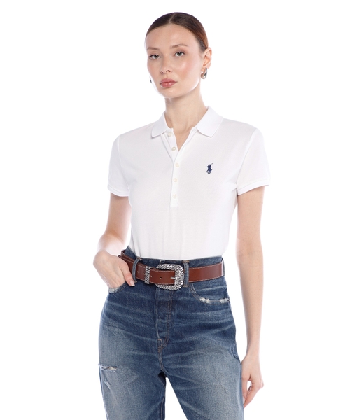 Logo embroidered short sleeve polo