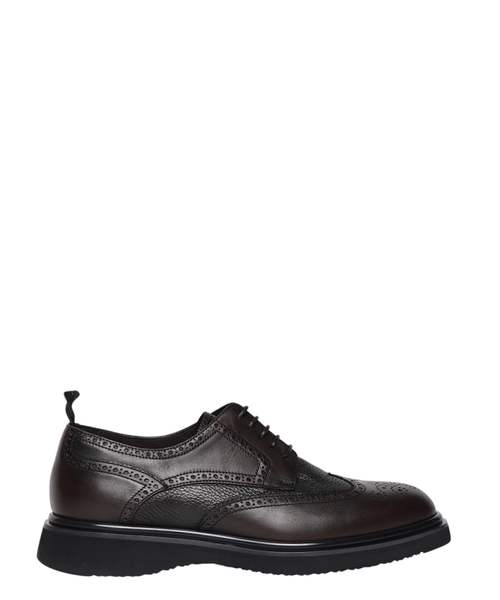 Leather derby brogue shoes