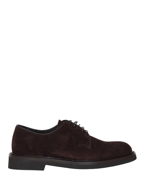 Lace-up fastening suede derby shoes