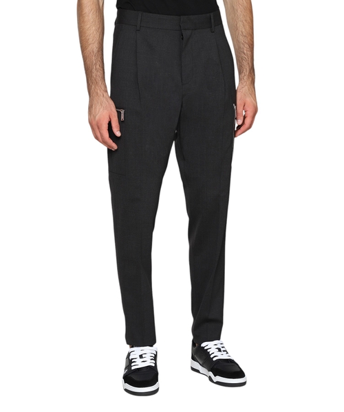 Straight-fit wool trousers