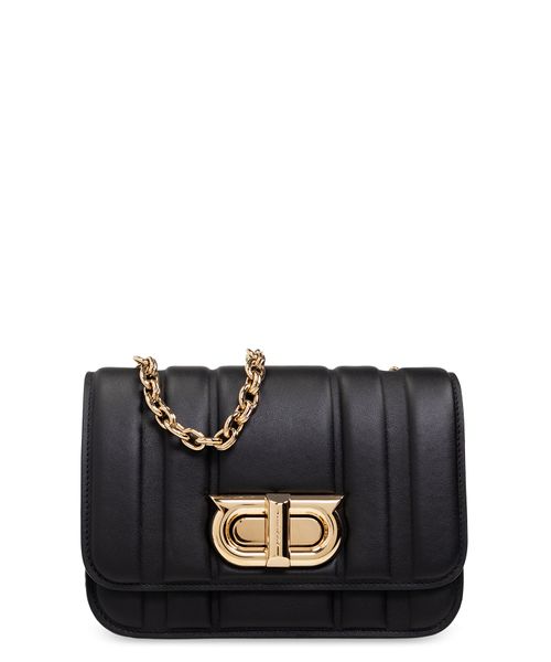 Logo metal buckle shoulder bag