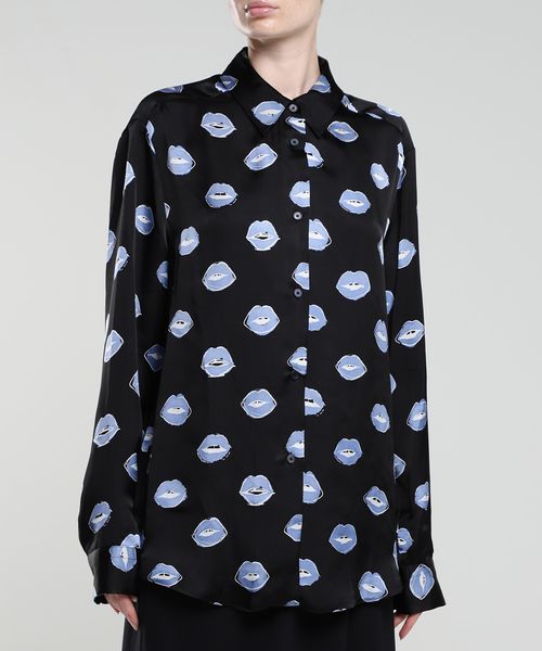 Lamé Silk Shirt with Scarf | Kiton
