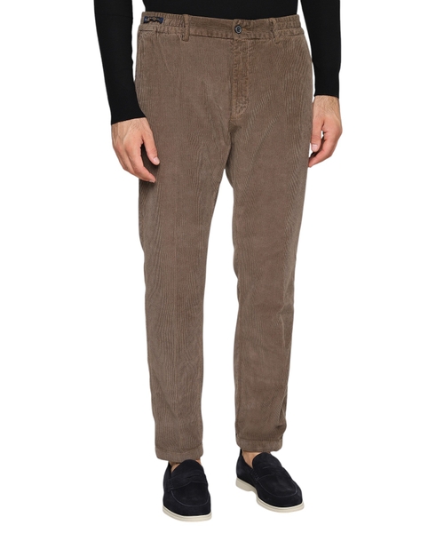 Straight-fit velvet trousers