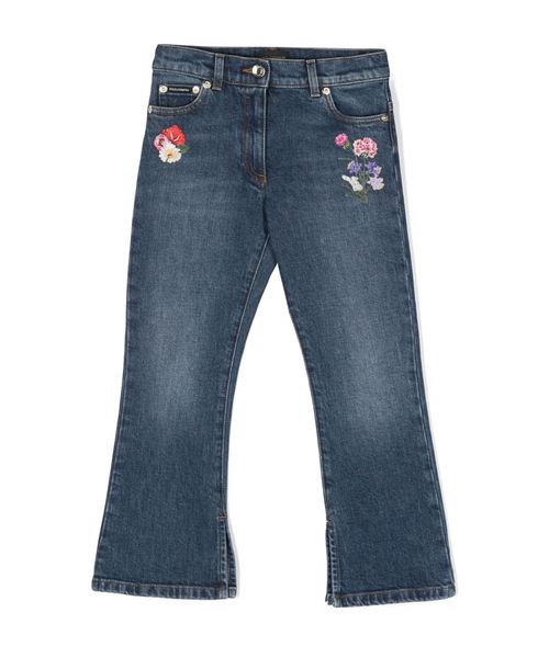 Jeans with floral emboirdery