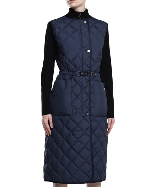 Quilted design midi gilet