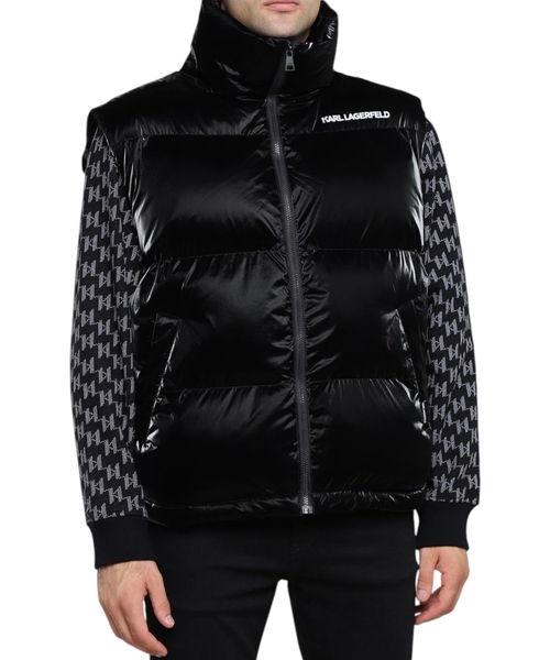 Quilted design hooded gilet