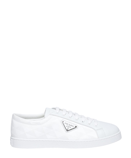 Lace-up design leather sneakers