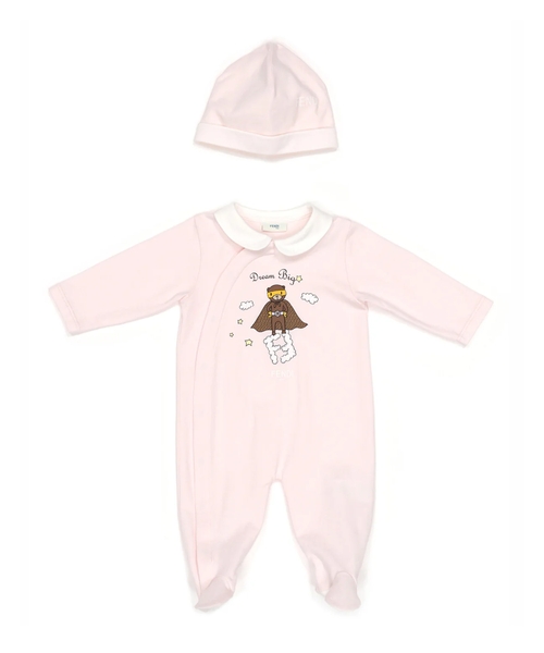 Комплект из комбинезона и шапки с принтом